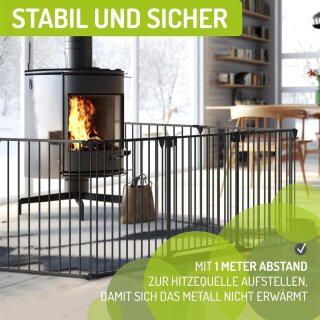 Barrière de sécurité pour cheminée Milo – Taille de 223 à 525 cm  – Protection sûre en métal