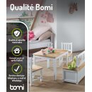 Ensemble de Table pour Enfants Anna – Bois Naturel & Blanc