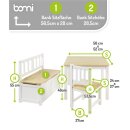 Ensemble de Table pour Enfants Anna – Bois Naturel & Blanc