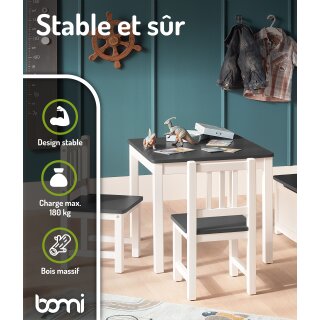 Ensemble de Table pour Enfants Anna – Anthracite & Blanc