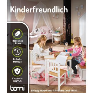 Mobilier Enfant Anna – Table & Chaises en Bois Blanc