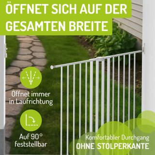 BOMI Maja – Barrière de sécurité bébé – Métal blanc – 69 à 116 cm