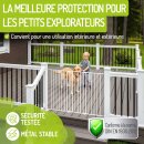 BOMI Maja – Barrière de sécurité bébé – Métal blanc – 69 à 116 cm