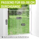 BOMI Maja – Barrière de sécurité bébé – Métal blanc – 69 à 116 cm