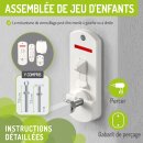 BOMI Maja – Barrière de sécurité bébé – Métal blanc – 69 à 116 cm