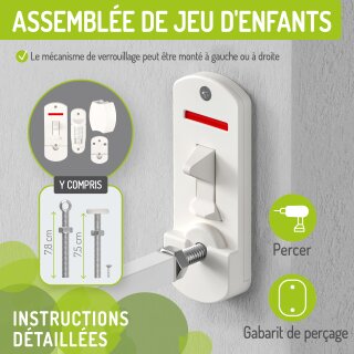 Barrière de sécurité Maja – 82–142 cm – Blanc – Fixation murale