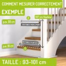 Barrière de sécurité Merle XL – 93-101 cm – Auto-Close & fonction Stop 90°