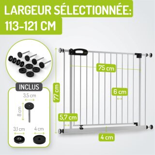 Barrière de sécurité Merle XL – 63 à 251 cm – Auto-Close & fonction Stop 90°