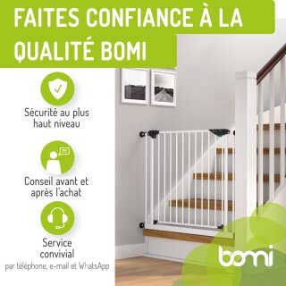 Barrière d’escalier Mira XXL – 63–251 cm, porte large 75 cm, fixation par pression