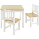Mobilier Enfant Amy – Table & Chaises en Bois Naturel et Blanc