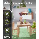Mobilier Enfant Amy – Table & Chaises en Bois Naturel et Blanc
