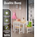 Mobilier Enfant Amy – Table & Chaises en Bois Naturel et Blanc