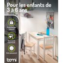 Mobilier Enfant Amy – Table & Chaises en Bois Naturel et Blanc