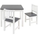 Ensemble Enfant Amy – Table de Jeux avec 2 Chaises Anthracite & Blanc