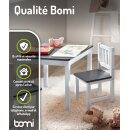 Ensemble Enfant Amy – Table de Jeux avec 2 Chaises Anthracite & Blanc