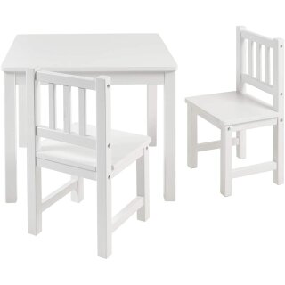 Ensemble de Table pour Enfants Amy – Blanc & Blanc avec 2 Chaises