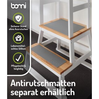 BOMI Tour d’Apprentissage Swubi – Lernturm Montessori en Bois Naturel & Blanc pour Enfants