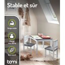 Table et 4 Chaises pour Enfants Amy – Bois Anthracite/Blanc