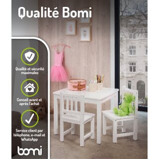 Ensemble Enfant Amy – Table de Jeux et 4 Chaises en Blanc