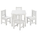 Ensemble Enfant Amy – Table de Jeux et 4 Chaises en Blanc