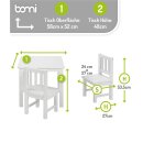 Ensemble Enfant Amy – Table de Jeux et 4 Chaises en Blanc