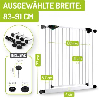 Barrière bébé Mira XXL – Extra large, 75 cm, 83–243 cm, Auto-Close & Open-Stop