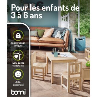 Ensemble de Table pour Enfants Anna – Bois Naturel Non Traité