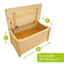 Banc pour enfants avec coffre de rangement – Bois massif naturel – BOMI