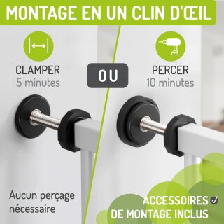 BOMI Merle XXL – Barrière de porte et escalier extensible – Montage sans perçage