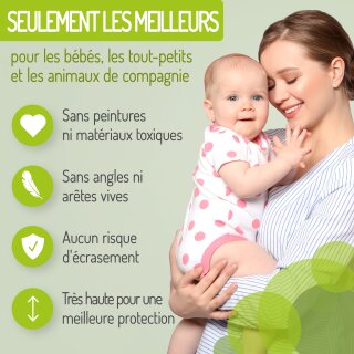 BOMI Merle XXL – Barrière de porte et escalier extensible – Montage sans perçage