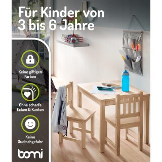 Ensemble de Table pour Enfants Amy – Bois Naturel Non Traité