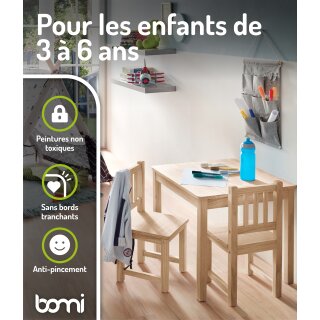 Ensemble de Table pour Enfants Amy – Bois Naturel Non Traité