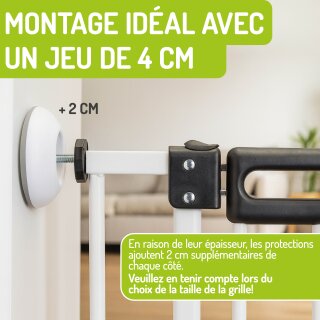 BOMI Protection murale pour barrière de sécurité enfant | Patins de fixation sans perçage | Lot de 2