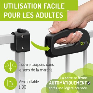 BOMI Merle XXL – Barrière de porte et escalier extensible – Montage sans perçage