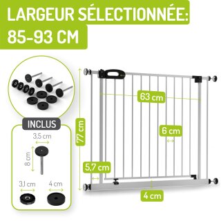 BOMI Merle XXL – Barrière de porte et escalier extensible – Montage sans perçage