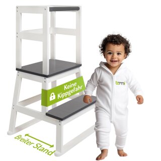 BOMI Tour d’Apprentissage Swubi – Pas de lenfant Montessori en Bois Gris pour Enfants