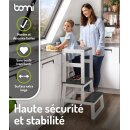 BOMI Tour d’Apprentissage Swubi – Pas de lenfant Montessori en Bois Gris pour Enfants