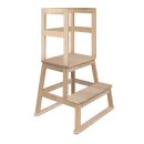 Tour d’Apprentissage Montessori en Bois Naturel – marchepied Sans Peinture pour Enfants