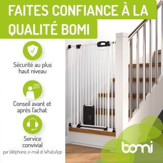 Barrière pour animaux Merle – 73–163 cm, extra haute, avec chatière 3 fonctions