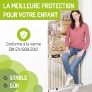 Barrière de sécurité Merle Extra Haute 107 cm – 73 à 161 cm – Auto-Close & fonction Stop 90°