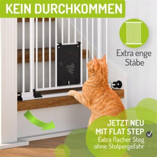 BOMI Mira Barrière de Sécurité avec Chatière 73-83 cm – Extra Haute 107 cm pour Enfants & Animaux