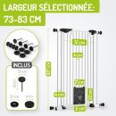 BOMI Mira Barrière de Sécurité avec Chatière 73-83 cm – Extra Haute 107 cm pour Enfants & Animaux