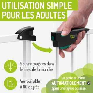 Barrière de sécurité Mira XXL – 107 cm de hauteur, 73–161 cm, sans perçage