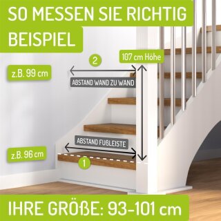 Barrière de sécurité Mira XXL – 107 cm de hauteur, 73–161 cm, sans perçage