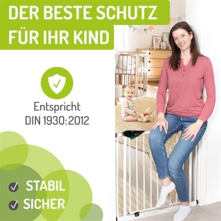 Barrière de sécurité Mira XXL – 107 cm de hauteur, 73–161 cm, sans perçage