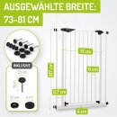 Barrière de sécurité Mira XXL – 107 cm de hauteur, 73–161 cm, sans perçage
