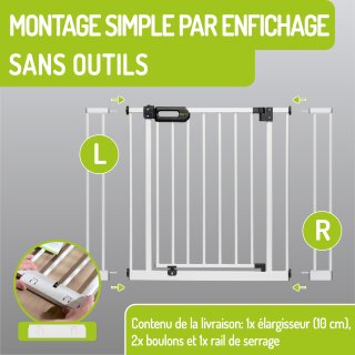 Extensions 77 cm pour barrières Merle & Mira – Rallonges en métal blanches (modèles sans FlatStep