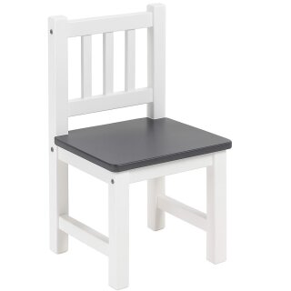 Chaise enfant BOMI – Bois massif FSC – Gris/Blanc – Modèles Amy & Anna
