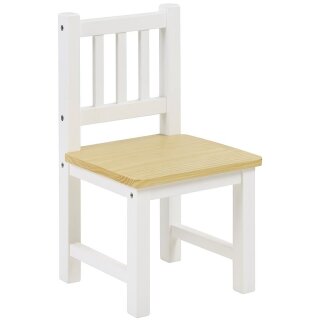 Chaise enfant en bois naturel/blanc – Compatible Amy & Anna – BOMI