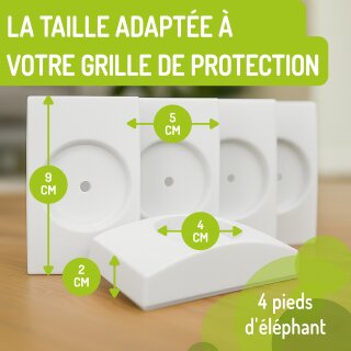 Coussinets muraux antidérapants carrés – Set de 4 pads pour barrières bébé
